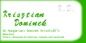 krisztian dominek business card